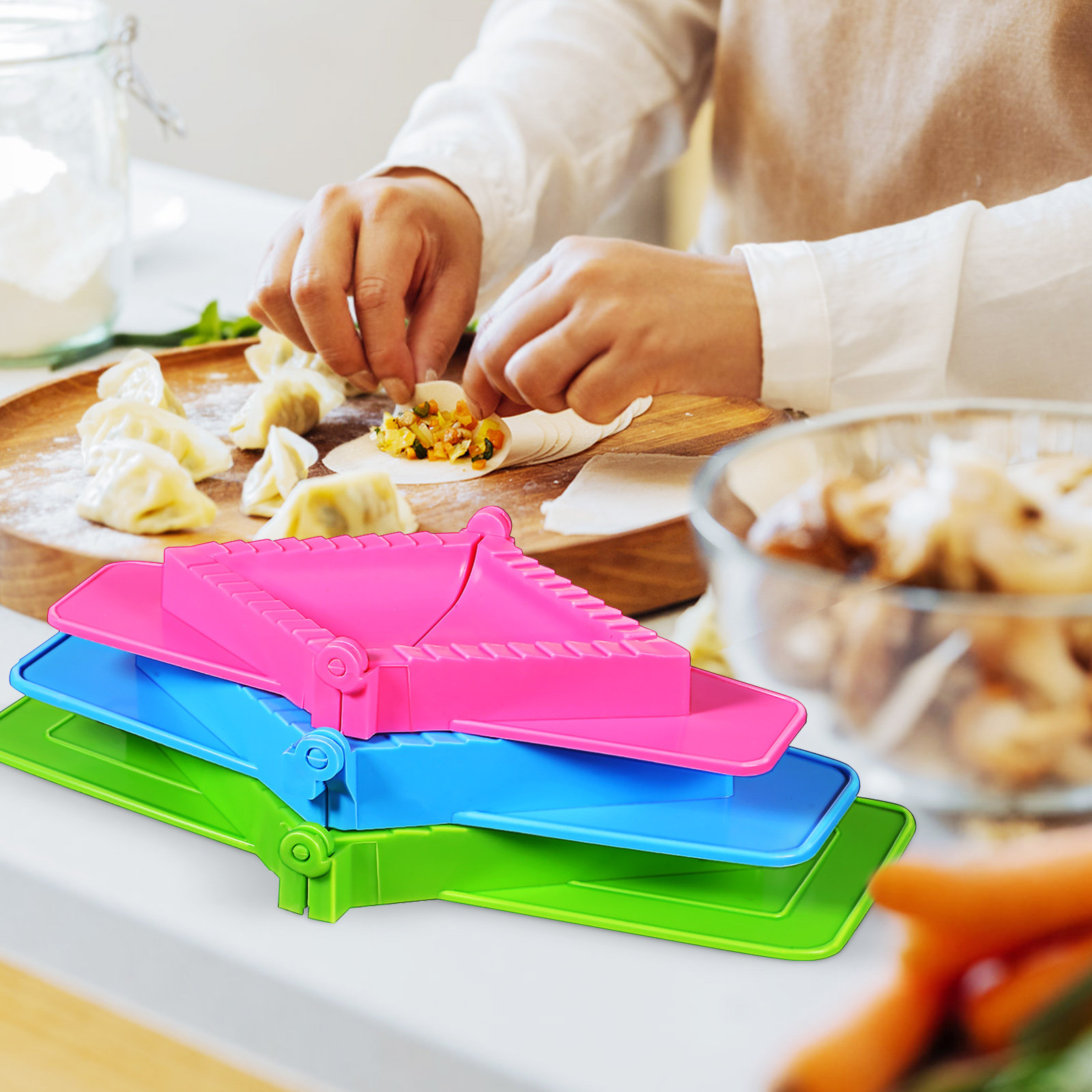 Dumpling Press Set - Juego de 3 Moldes para Dumplings