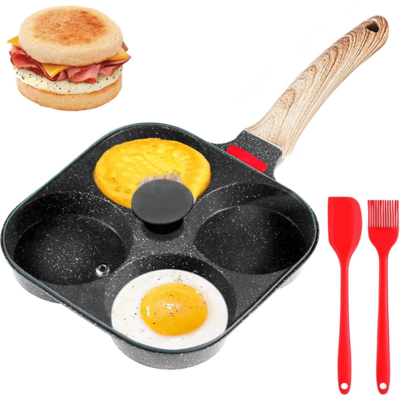 Egg Waffle Pan - Sartén para huevos profunda con tapa,