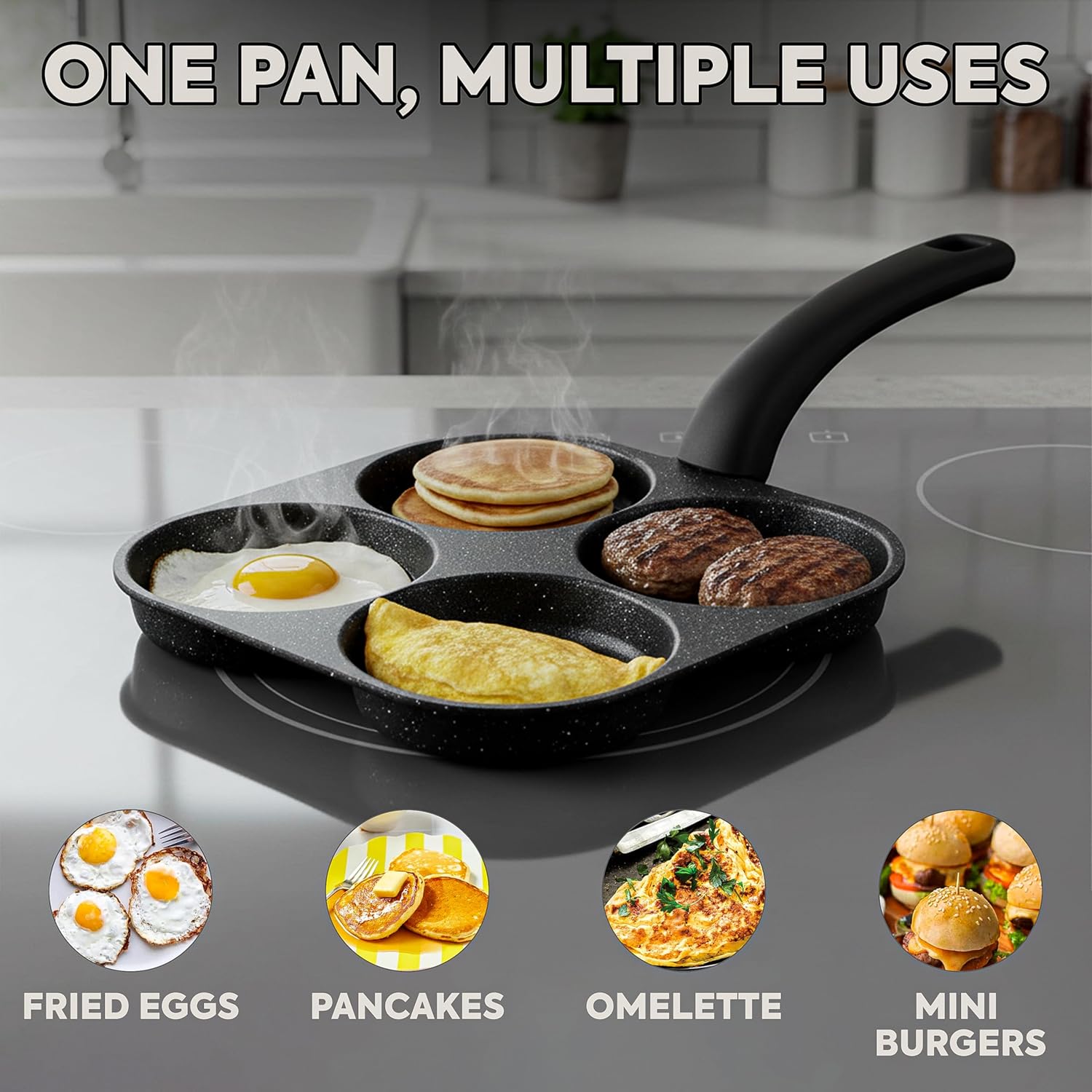 Sartén Antiadherente para Huev - Egg Waffle Pan reseña y precio